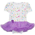 Baby Girls White Purple Polka Dots Tutu Short Sleeve Bodysuit 9-24M - SophiasStyle.com